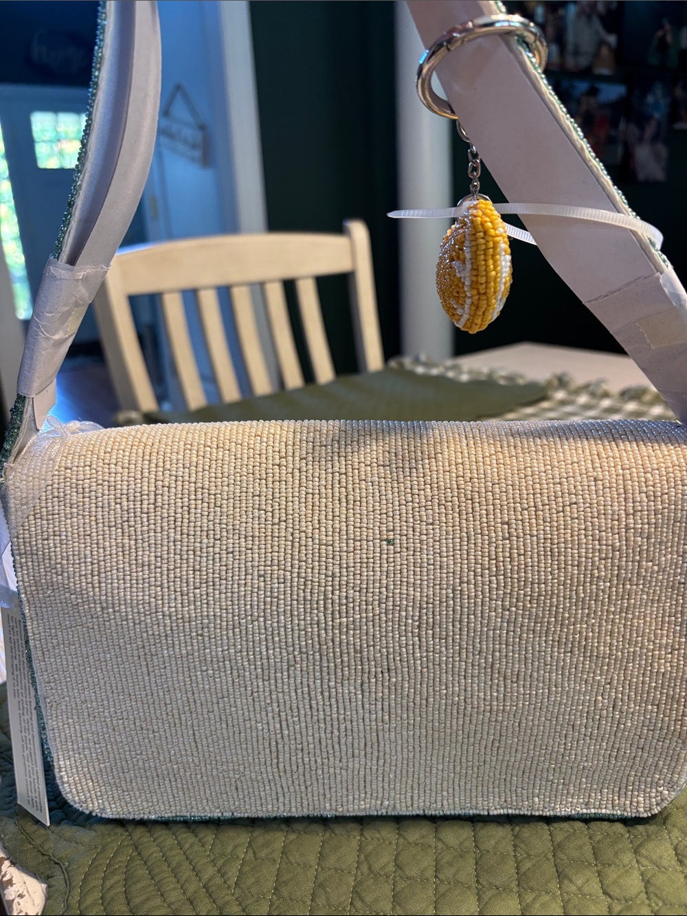 NWT Beaded Sea Dive Lemon Viral Statement Bag with Lemon Charm Made in India - Picture 10 of 16